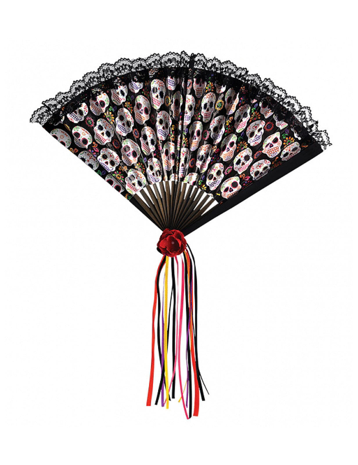 Eventail Dia de los muertos 42 cm adulte