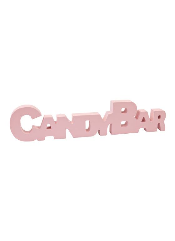Déco de table en bois candy bar rose 27 cm pour buffet