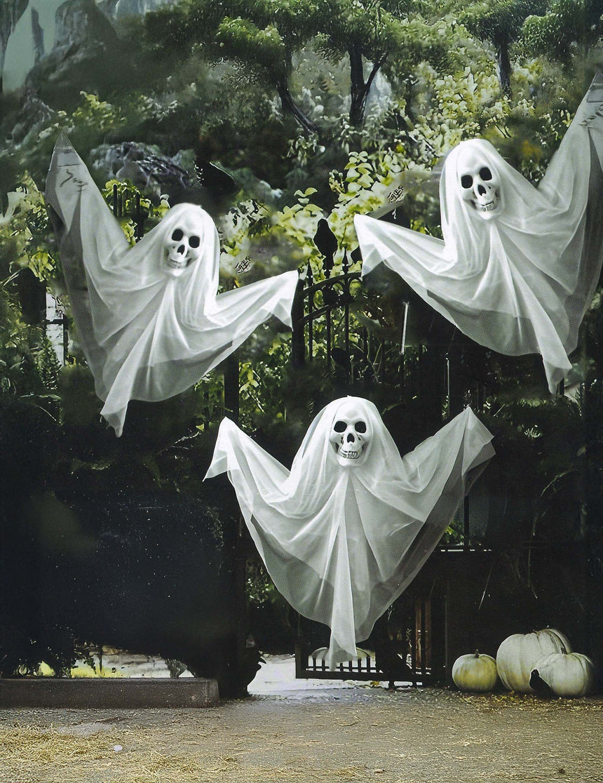 3 Fantômes blancs à suspendre 50 cm