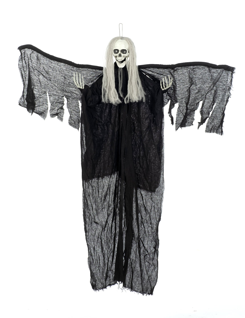 Décoration à suspendre ange noir de la mort lumineux 110 cm