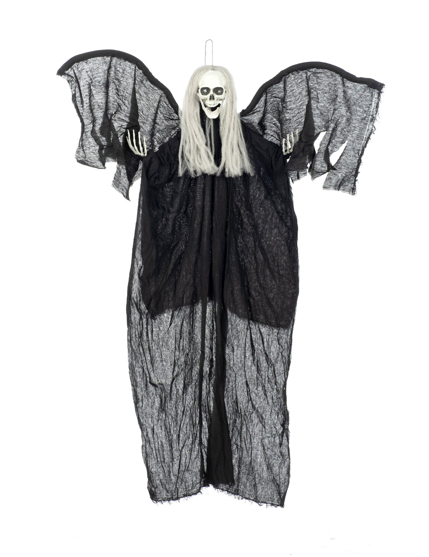 Décoration à suspendre ange noir de la mort lumineux 110 cm