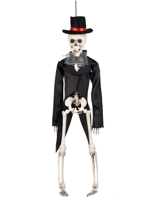 Squelette à suspendre marié gothique Halloween 45 cm