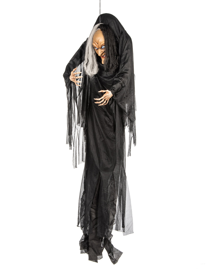 Décoration à suspendre sorcière noire et blanche 140 cm Halloween