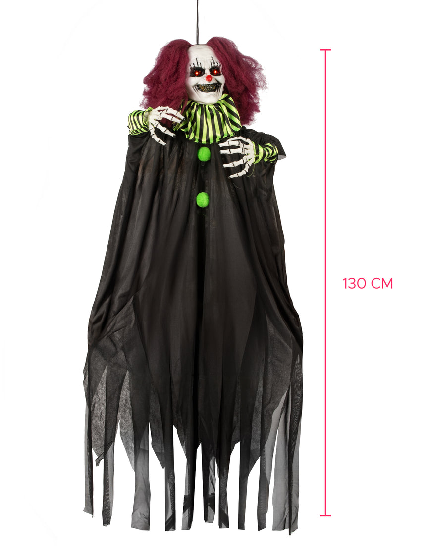 Décoration animée Clown Terrifiant suspendu 130 cm