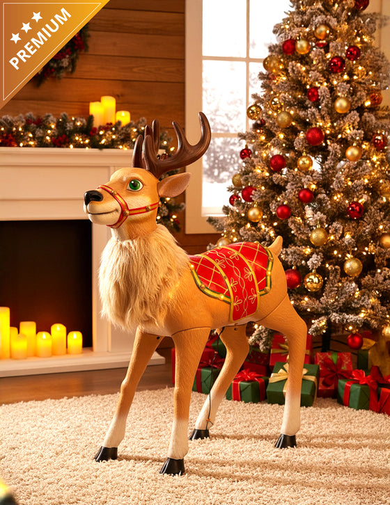 Décoration animée Renne fantaisiste de Noël 120 cm