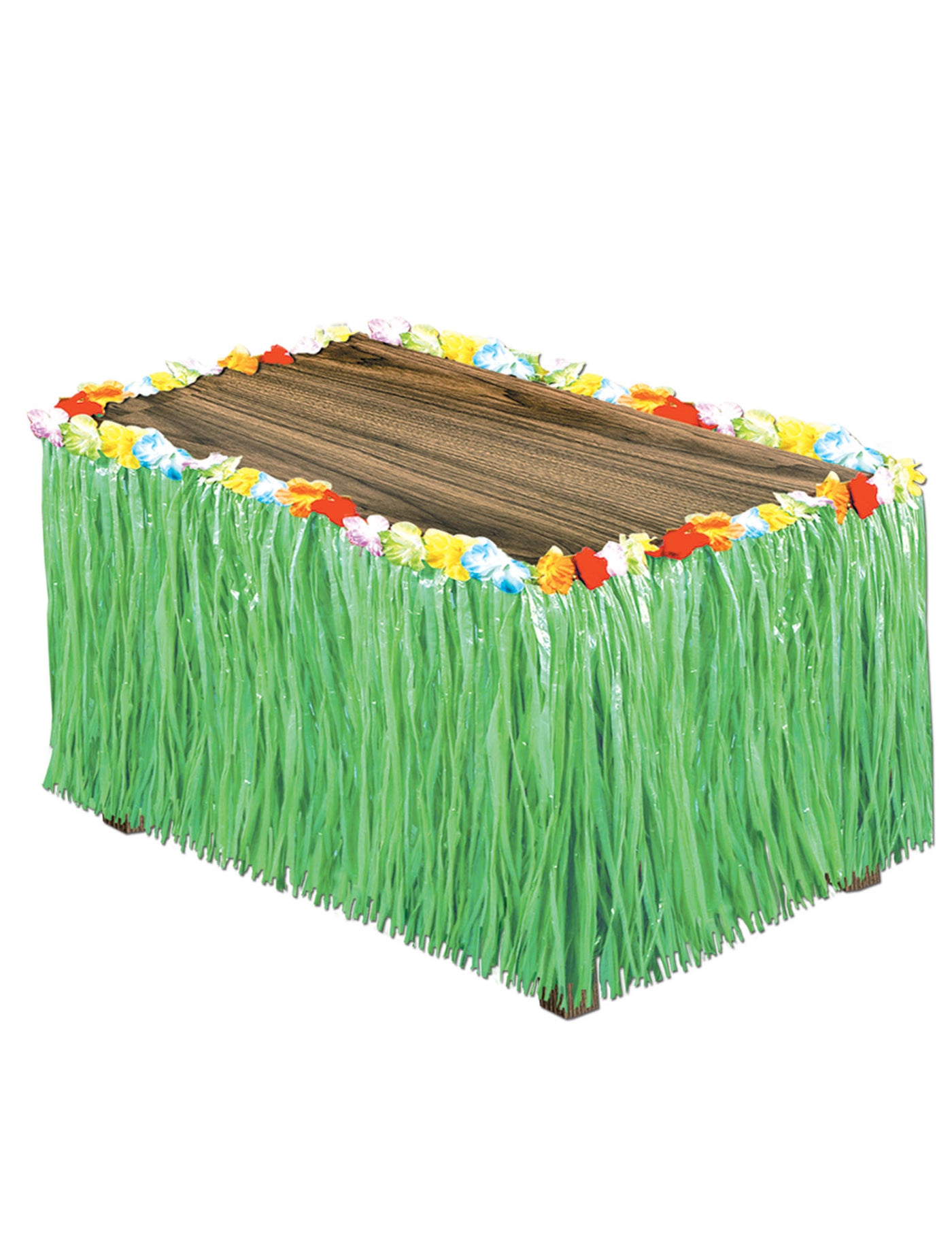 Jupe de table Hawaï verte 76 cm x 2,7 m