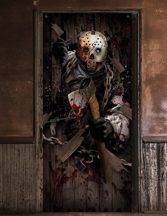 Décoration de porte assassin à la hâche 80 x 180 cm