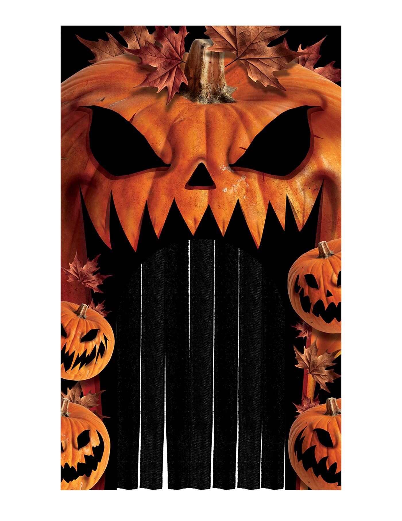 Décoration de porte avec rideau citrouilles 145 cm