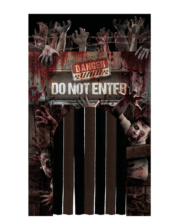 Décoration de porte avec rideau zombies 145 cm
