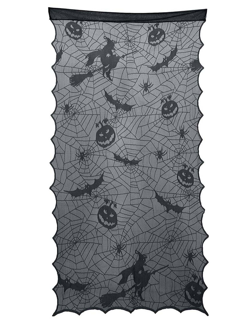 Décoration de porte en dentelle noire 194 x 100 cm