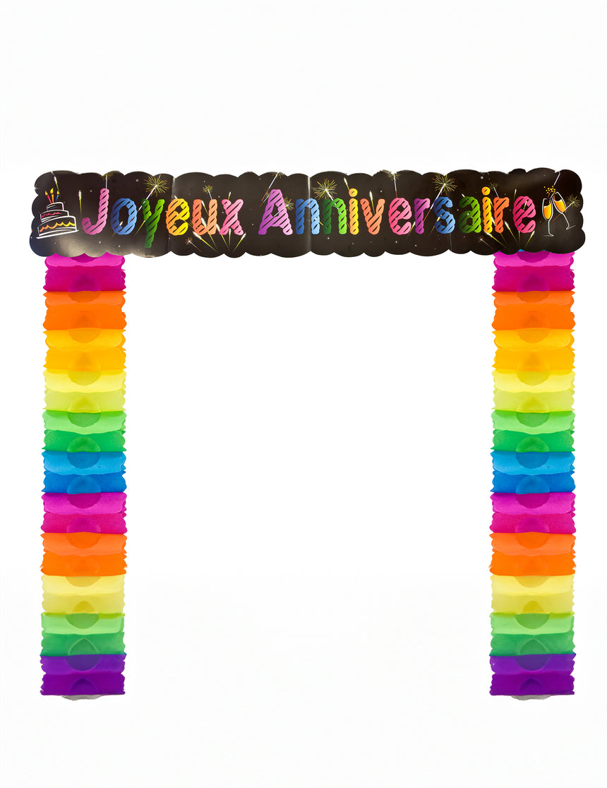 Décoration de porte Joyeux anniversaire chic 114 x 18,7 x 250 cm