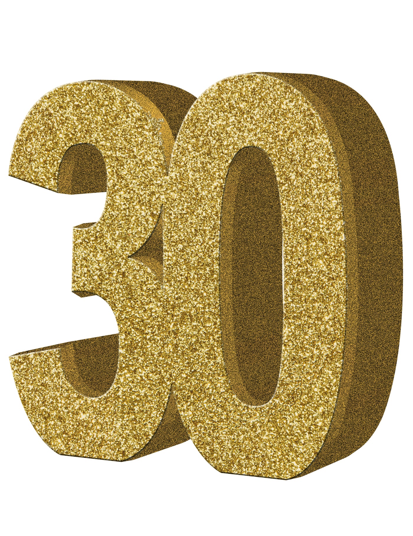 Décoration de table 30 ans dorée 20 x 20 cm