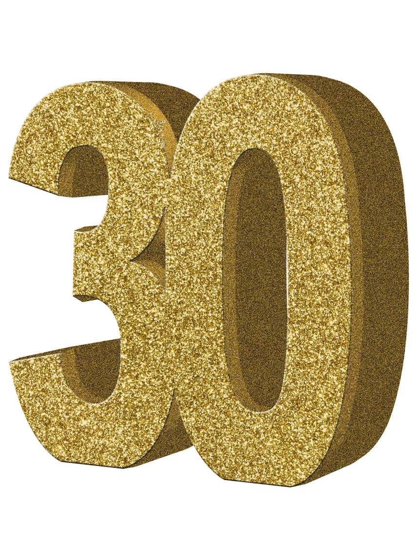 Décoration de table 30 ans dorée 20 x 20 cm