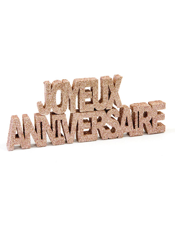 Décoration de table Joyeux anniversaire rose gold