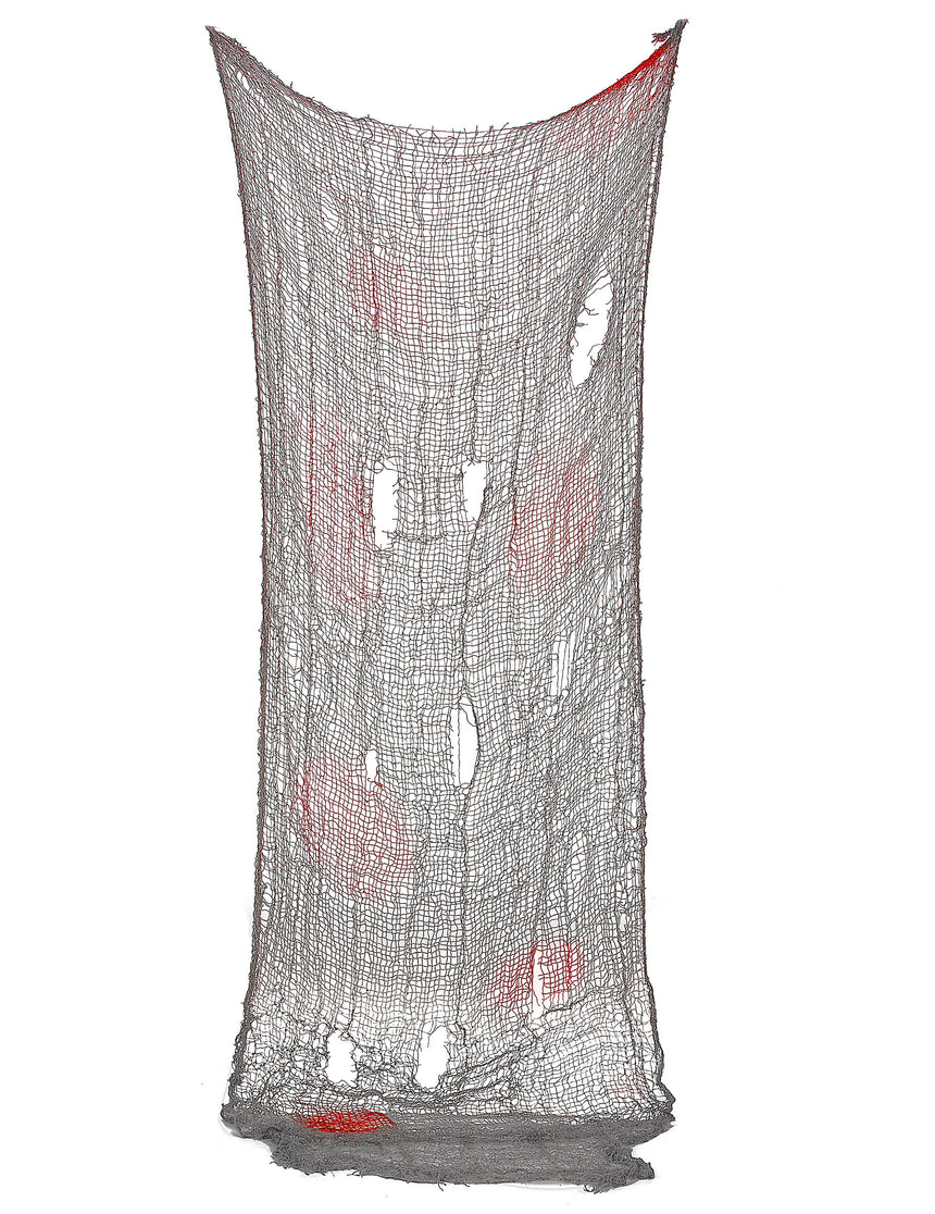 Décoration drap troué ensanglanté Halloween 150 x 75 cm