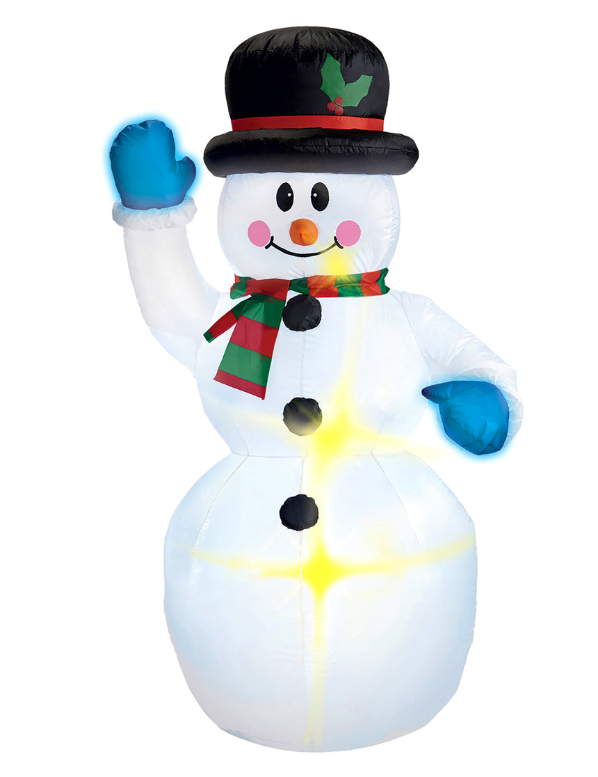 Décoration gonflable lumineuse bonhomme de neige 150 cm