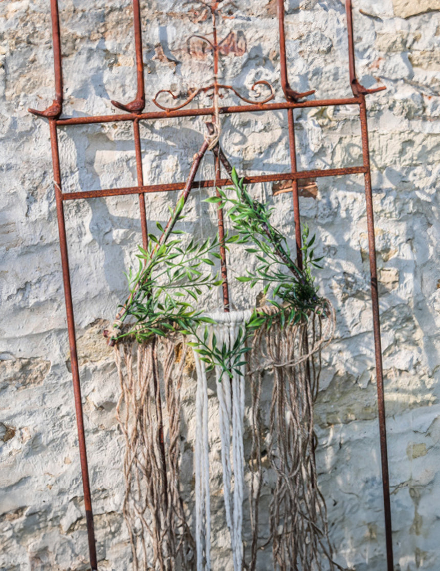Décoration lumineuse végétale et jute 80 x 37 cm