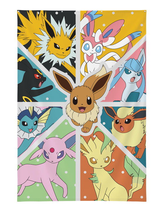 Décoration Murale Pokémon Évoli Transformations 125×85 cm avec ?illets métalliques