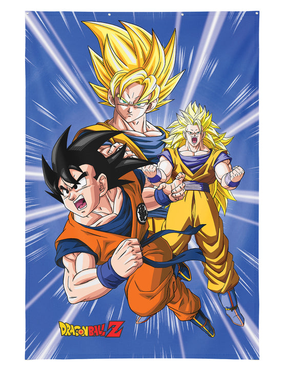 Décoration Murale Son Goku Dragon Ball Z 125×85 cm avec ?illets métalliques