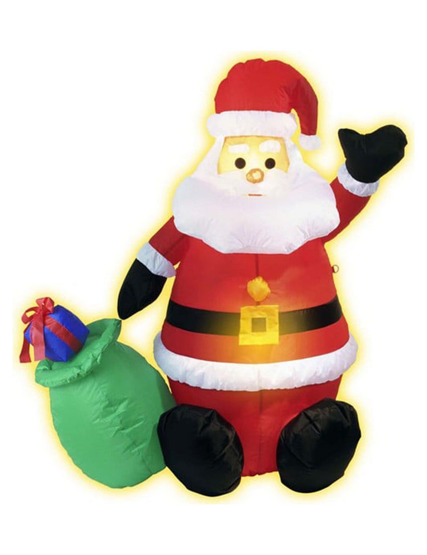 Décoration Père Noël gonflable et lumineux 120 cm
