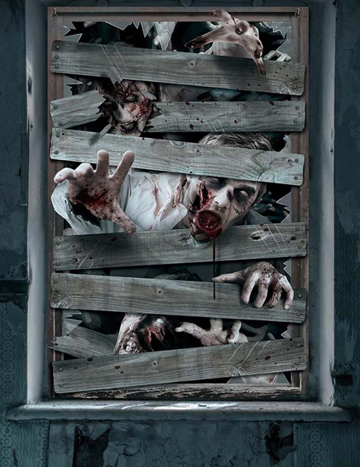 Décoration pour fenêtre zombies 80 x 120 cm