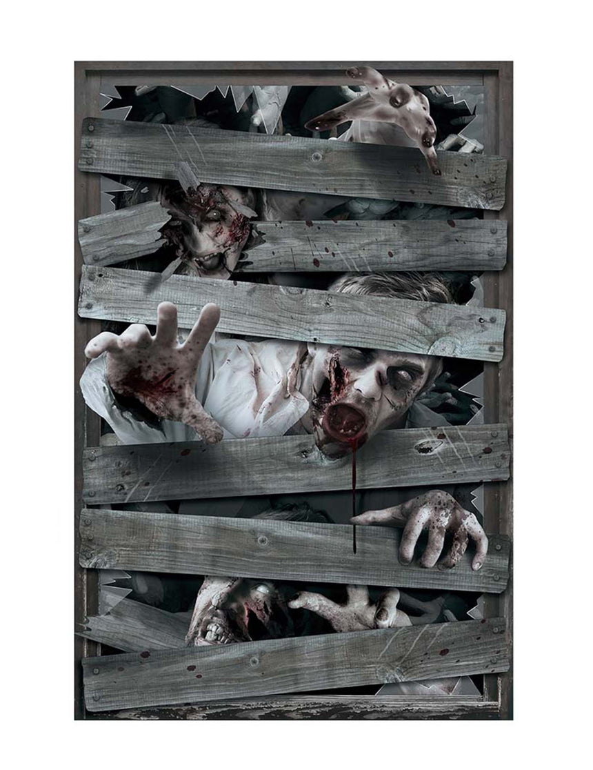 Décoration pour fenêtre zombies 80 x 120 cm