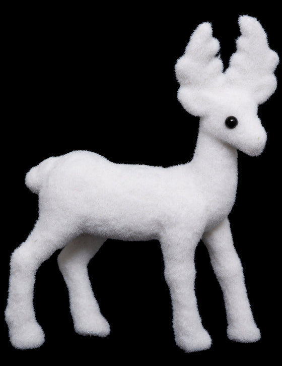 Décoration renne blanc 13 cm pour Noël