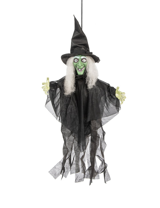 Décoration sorcière animée lumineuse et parlante Halloween