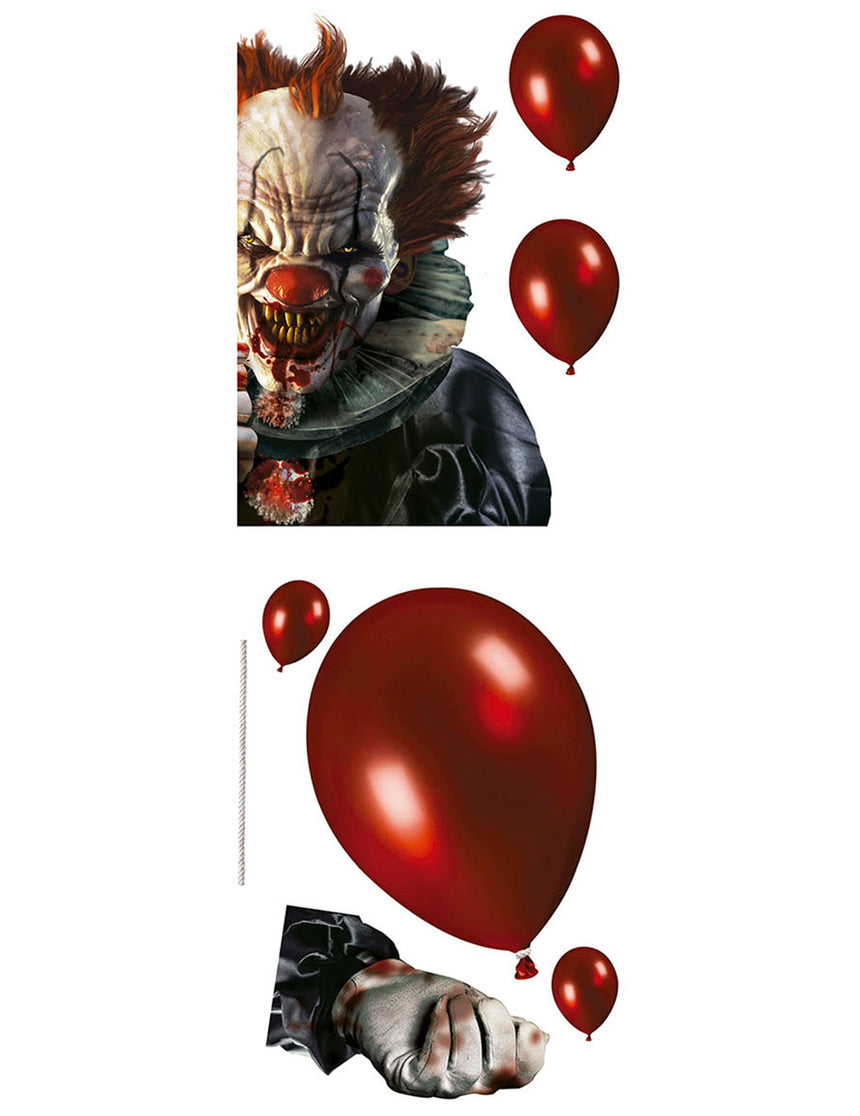 Décorations pour fenêtre clown terrifiant 30 x  40 cm