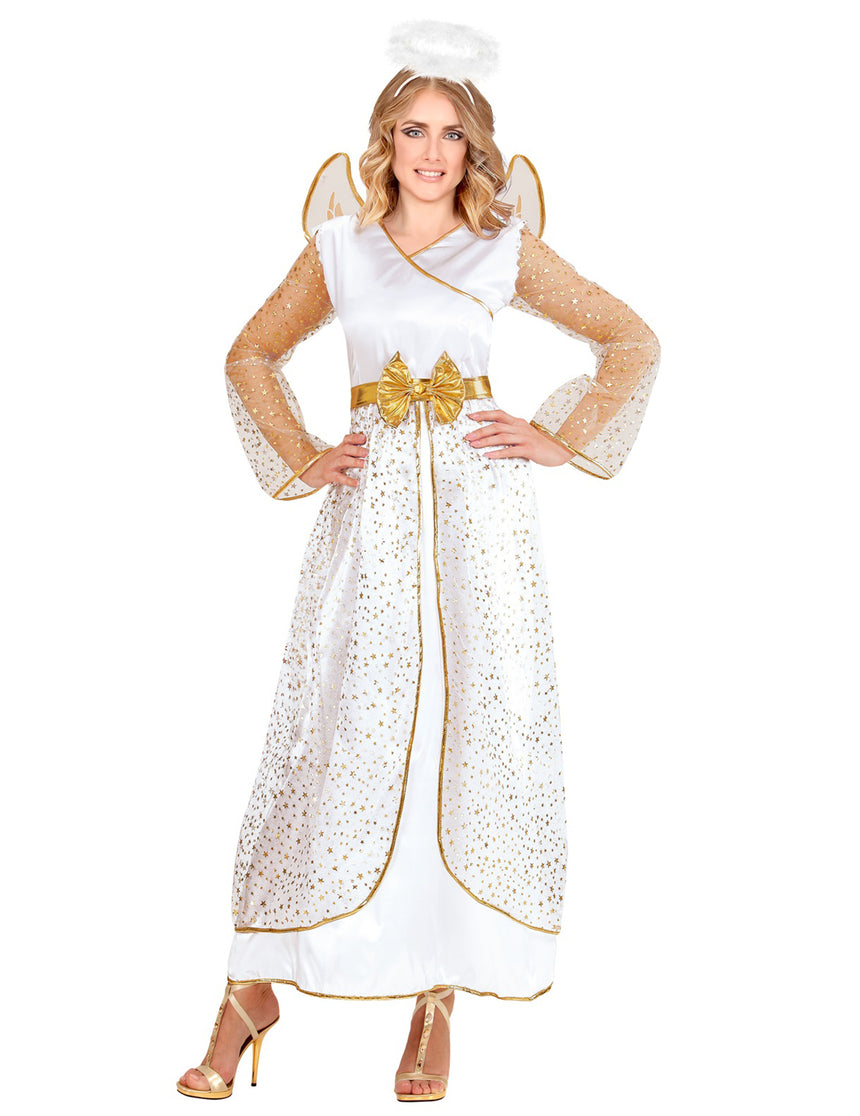 Déguisement ange blanc et or femme