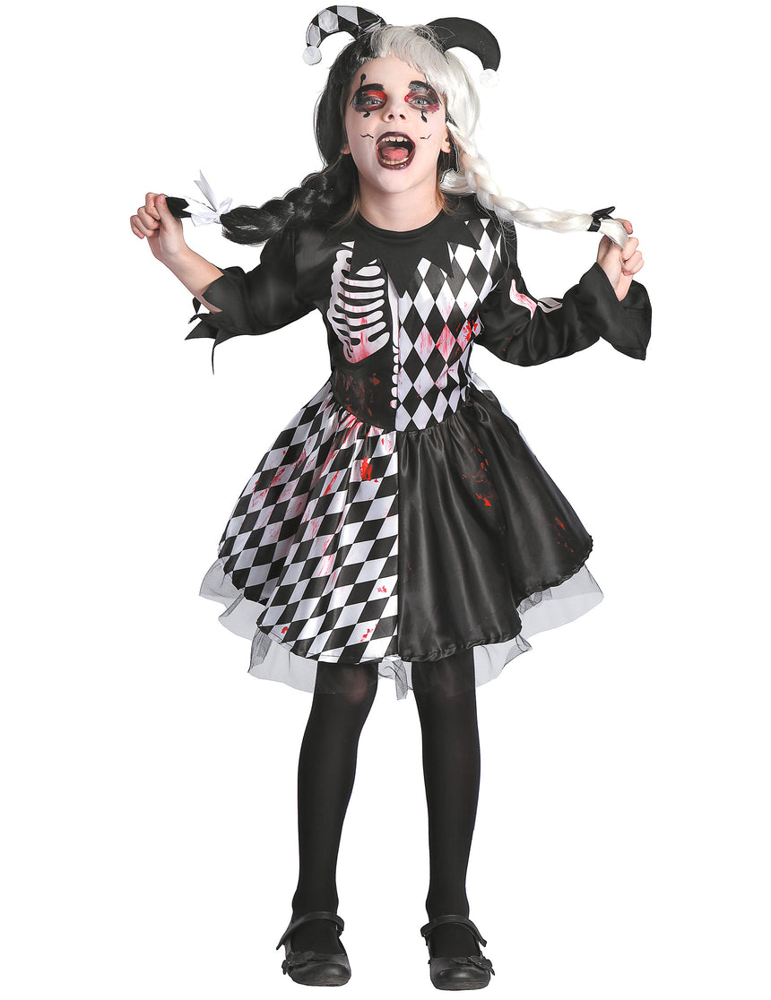 Déguisement arlequin ensanglanté fille