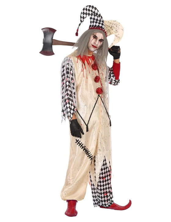 Déguisement arlequin ensanglanté homme