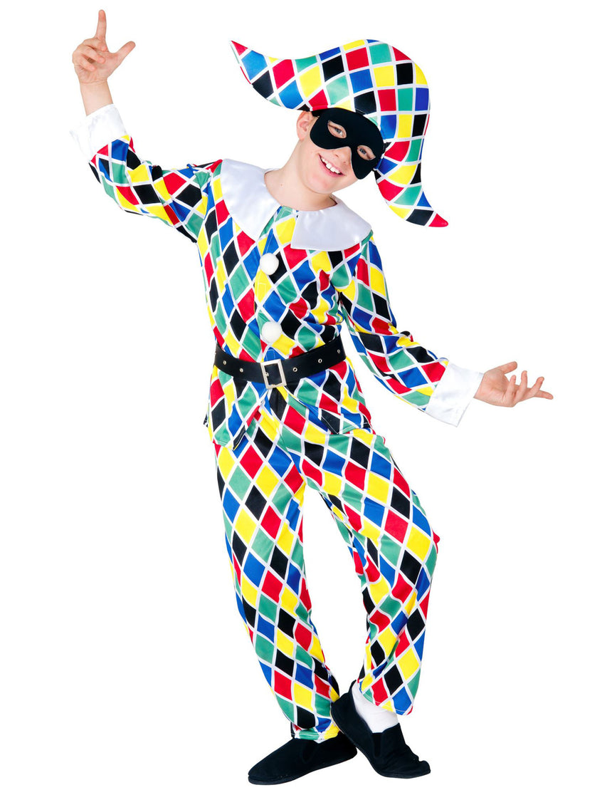 Déguisement arlequin multicolore enfant