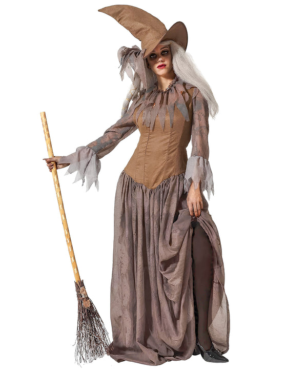 Déguisement avec chapeau sorcière marron femme
