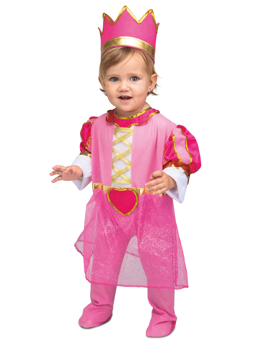 Déguisement avec couronne princesse rose bébé