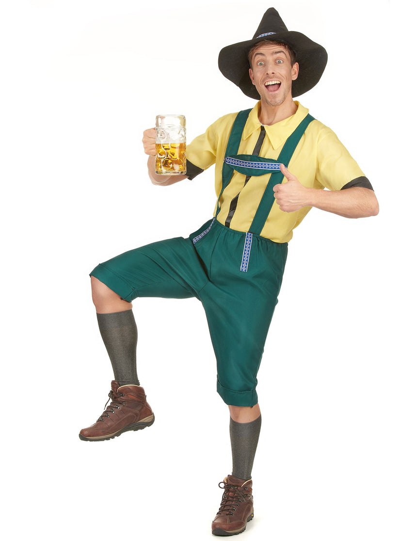 Déguisement bavarois jaune et vert homme