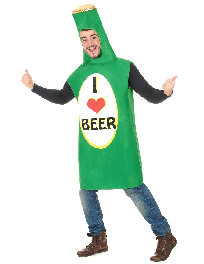 Déguisement bouteille de bière verte adulte