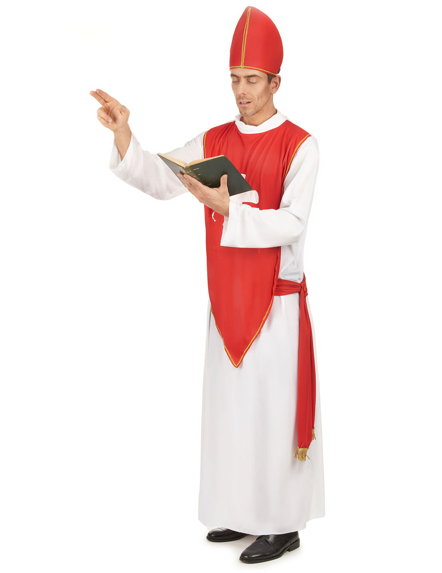 Déguisement cardinal rouge et blanc homme
