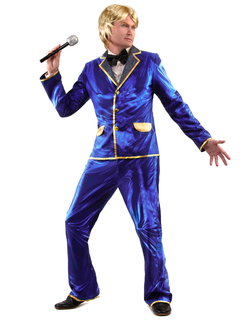 Déguisement chanteur disco bleu Homme