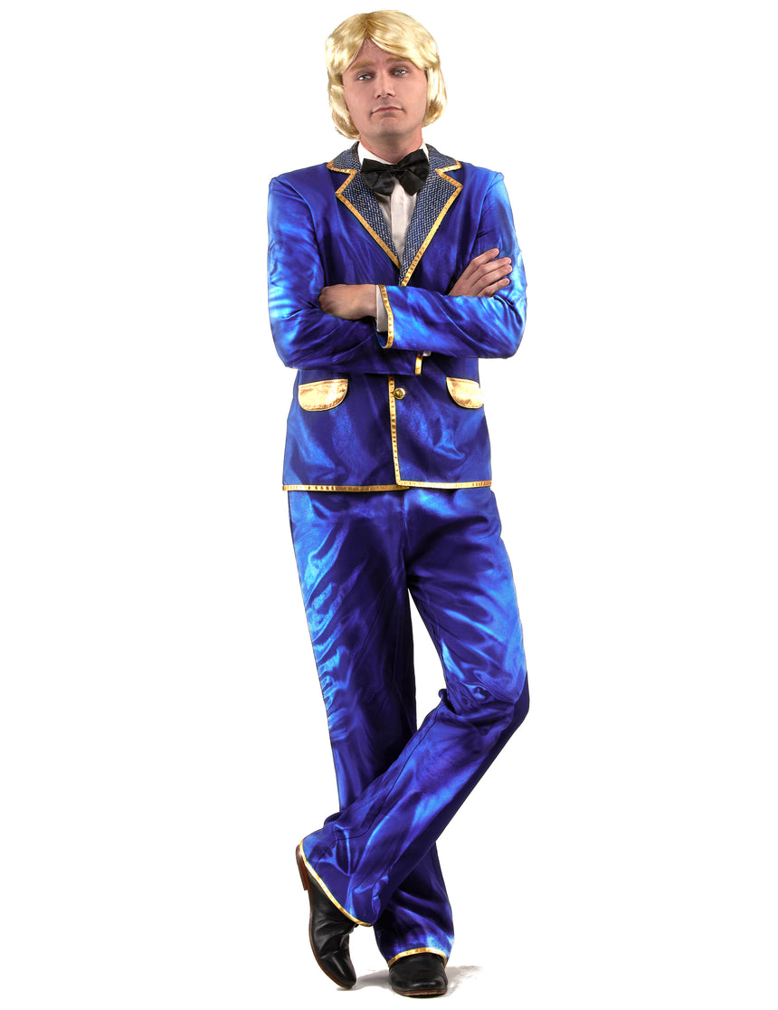 Déguisement chanteur disco bleu Homme