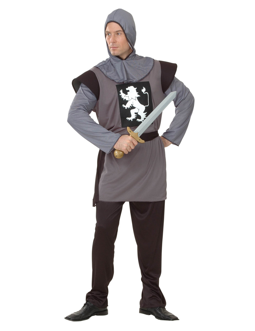 Déguisement chevalier médiéval gris homme
