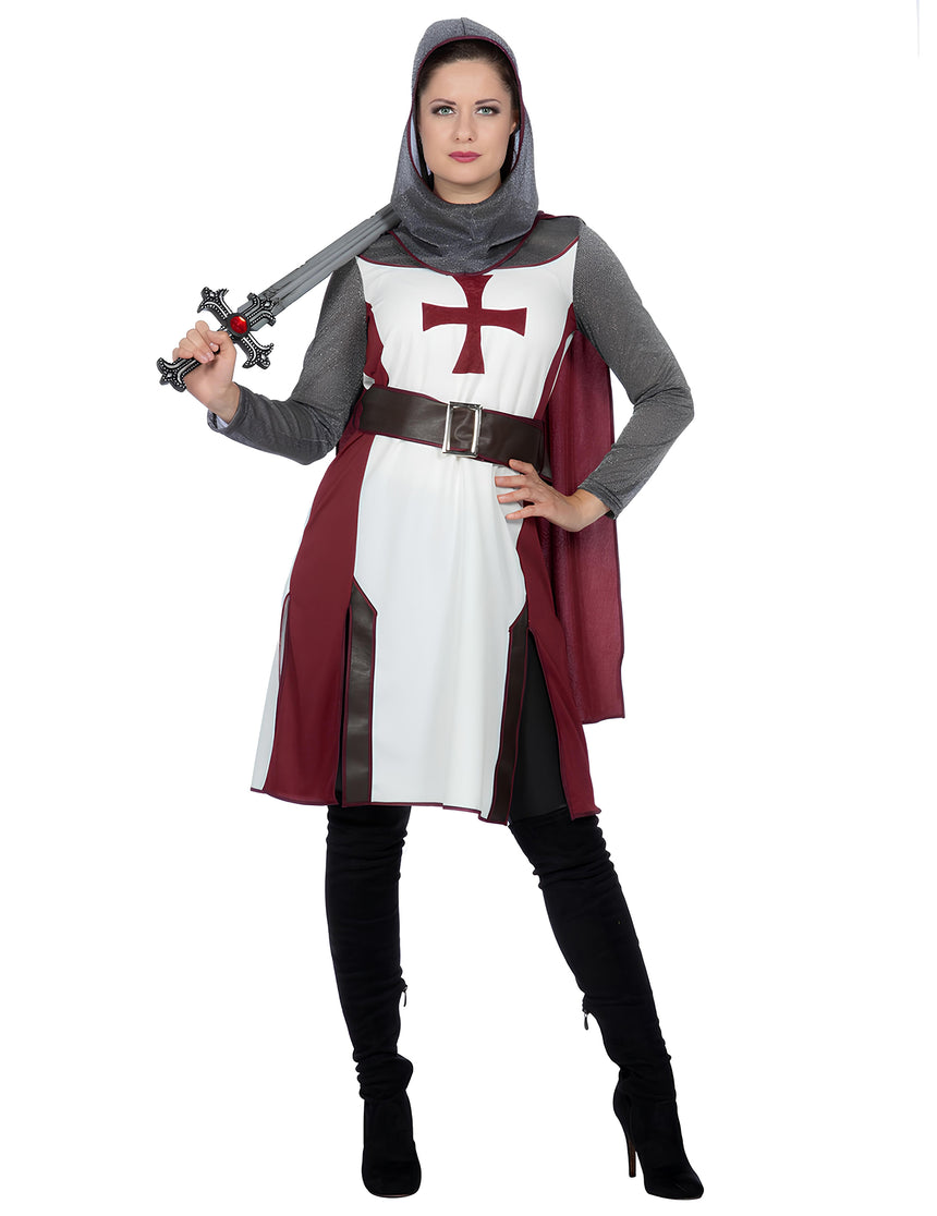 Déguisement chevalier templier luxe femme