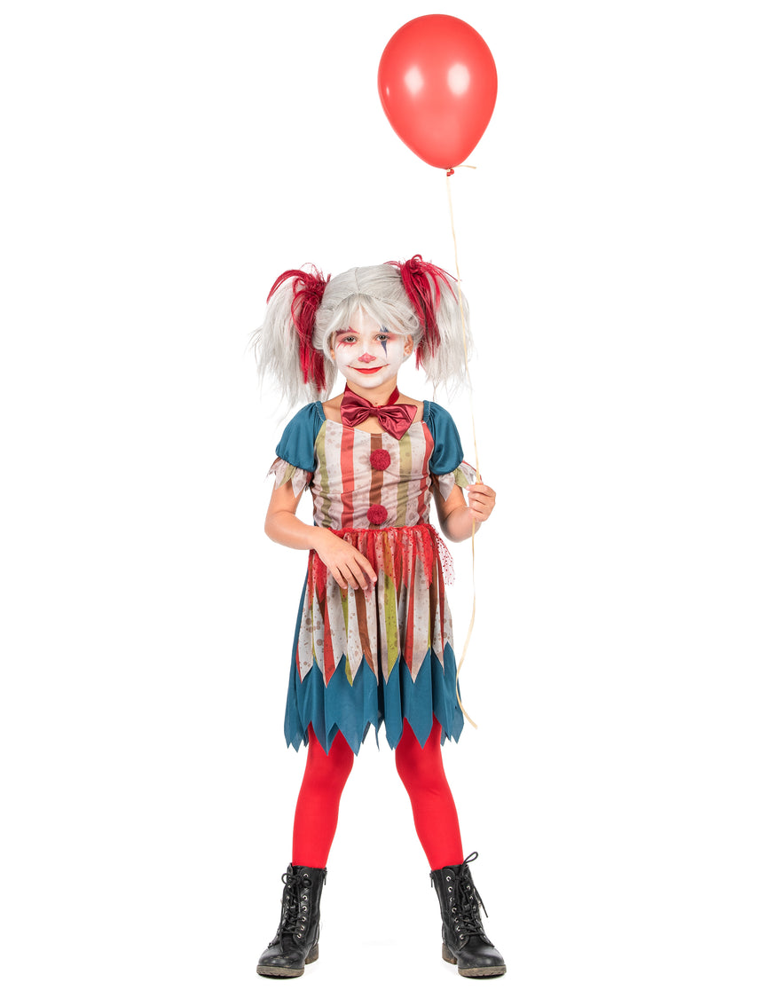 Déguisement clown tueur coloré Halloween fille
