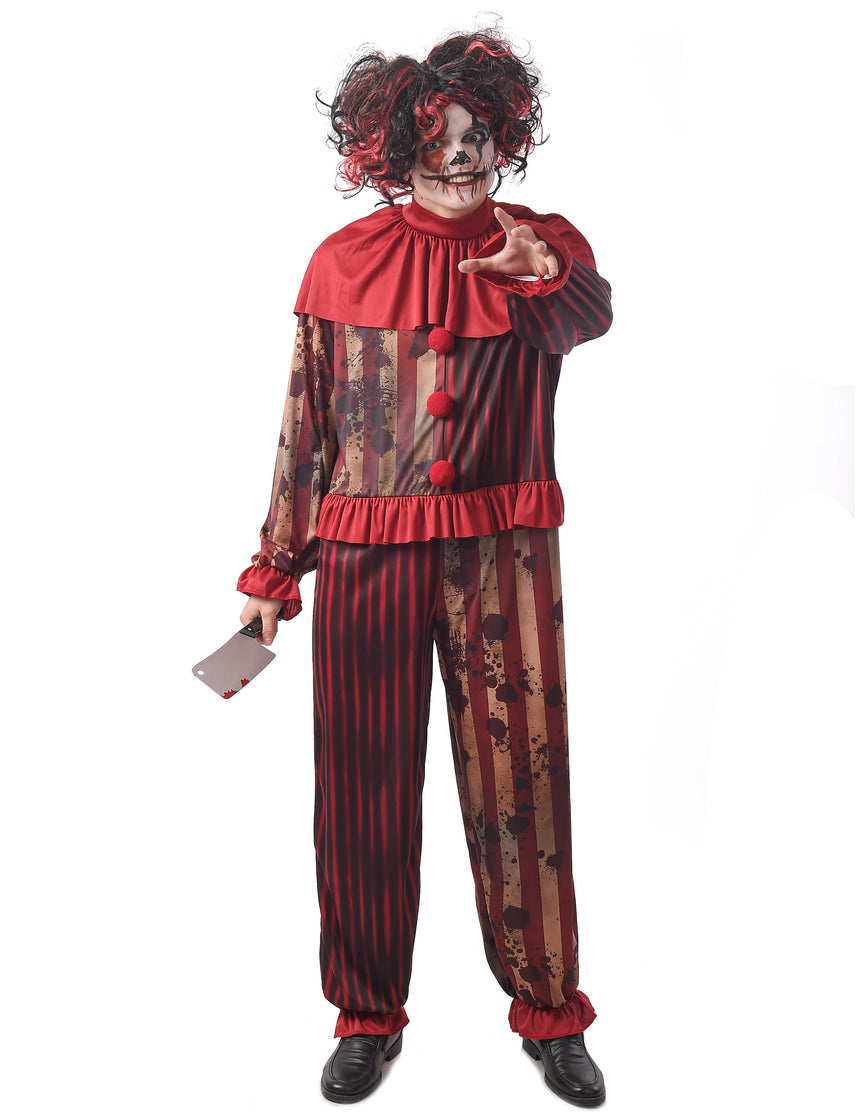 Déguisement clown terrifiant rouge homme