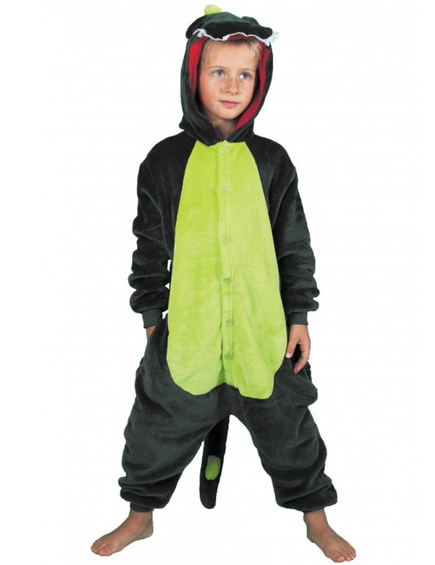 Déguisement combinaison dino vert enfant