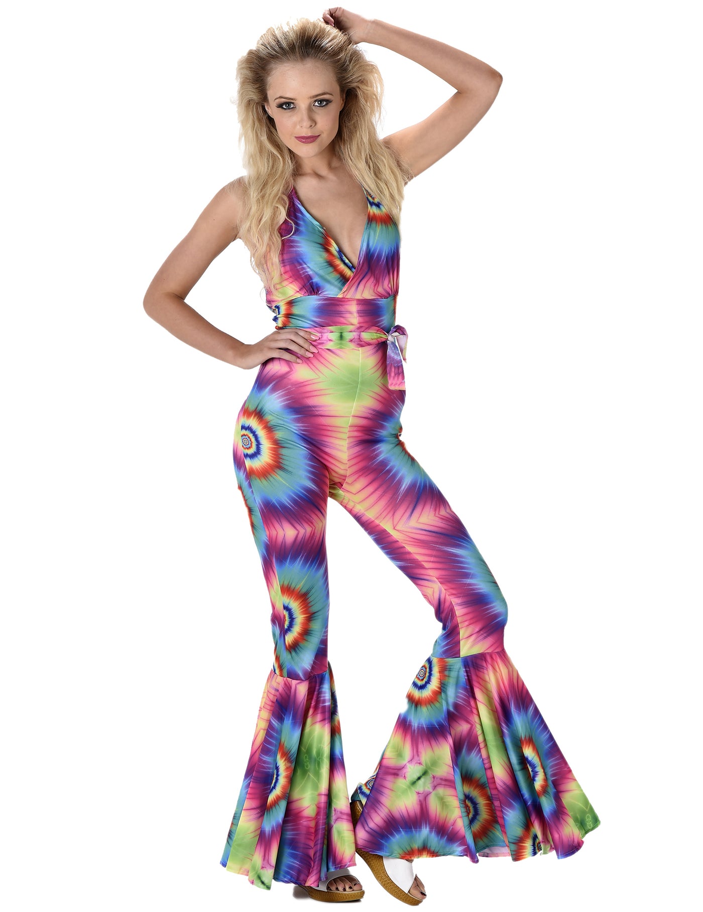 Déguisement combinaison hippie psychédélique femme