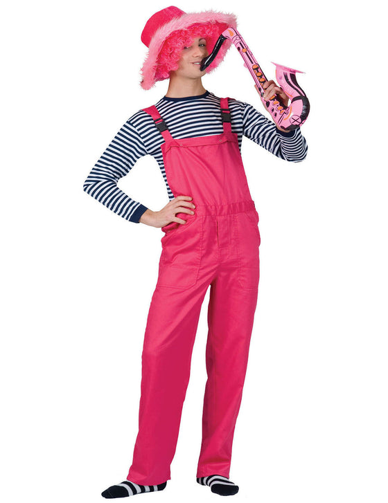 Déguisement combinaison salopette rose fluo adulte