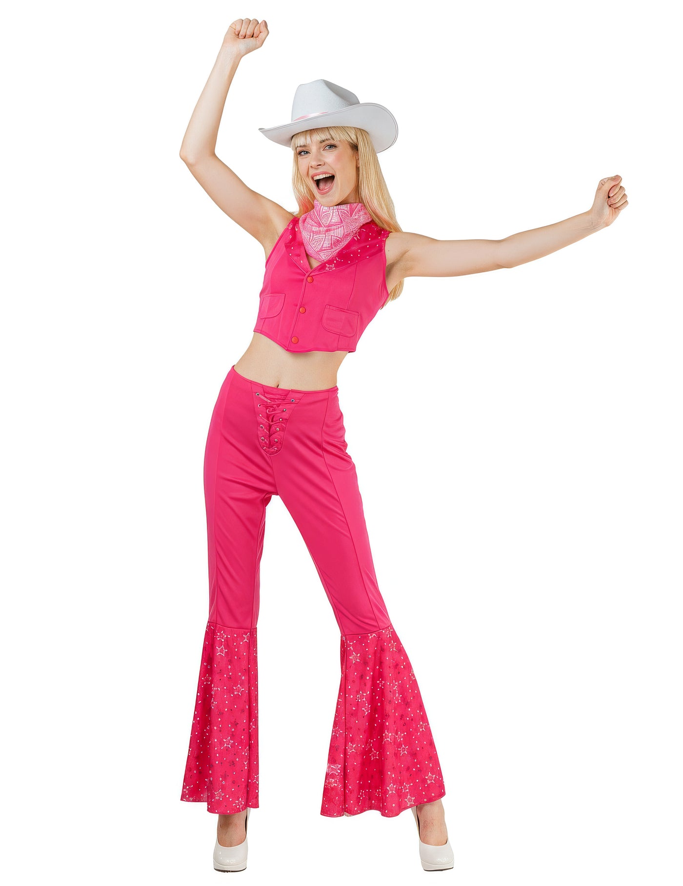 Déguisement complet cowboy rose sexy femme
