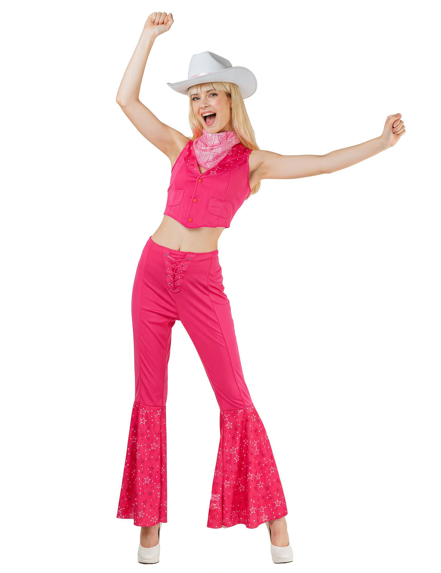 Déguisement complet cowboy rose sexy femme