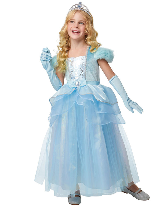 Déguisement complet princesse bleue luxe enfant
